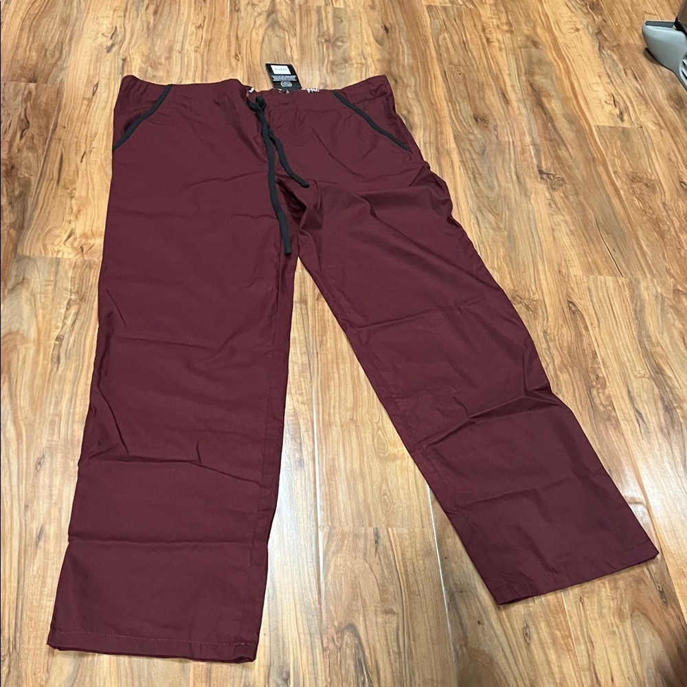 Virginia Tech VT Hokies Maroon Scrub Pants with Black Trim Small Unisex